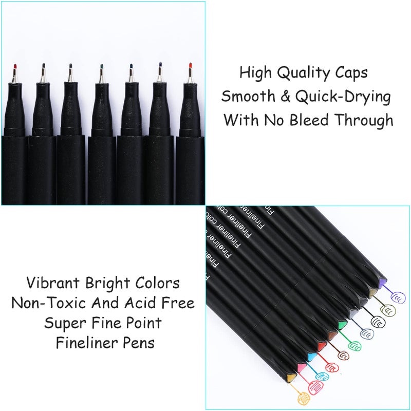 RIANCY أقلام سيفا الملونة من RIANCY لتدوين الملاحظات، عبوة 24 قلم فائق الدقة لمستلزمات المكتب والمدرسة والمعلمين والطلاب، أدوات كتابة تخطيط المجلات، مستلزمات العودة إلى المدرسة، أقلام ذات رأس رفيع - Image 4